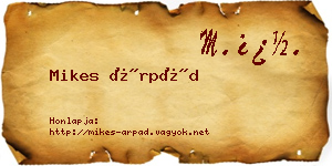 Mikes Árpád névjegykártya