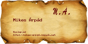 Mikes Árpád névjegykártya
