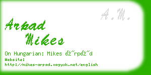 arpad mikes business card